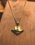Sapphire and diamond Avatar pendant in 9ct gold
