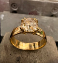Old mine cut diamond ring in 18ct gold